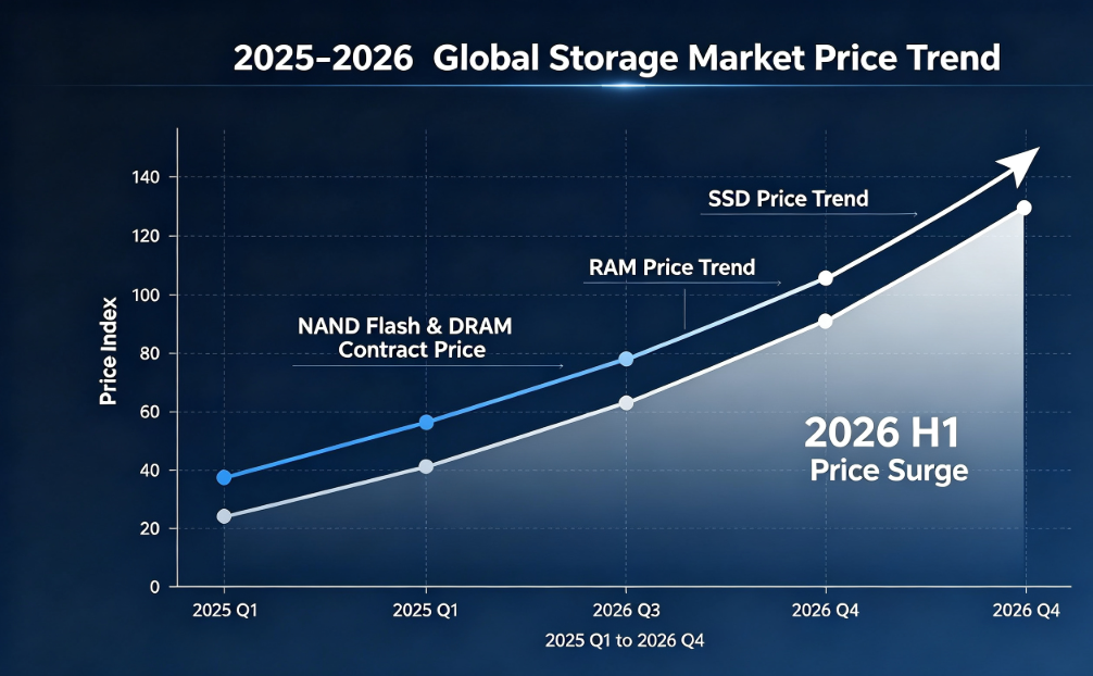 2026 H1 Global Storage Market Prisanalyse: SSD- og RAM-prisstigning, forsyningstetthet og GUDGA stabil forsyningsstrategi